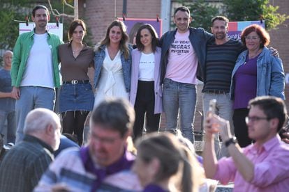 Los candidatos de Podemos, este jueves. 