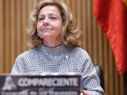 La fiscal general del Estado, Consuelo Madrigal, el lunes en el Congreso.