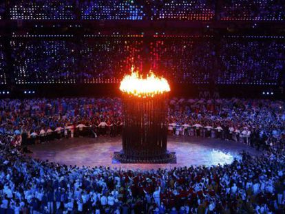 Un momento de la ceremonia de inauguraci&oacute;n de los Juegos Ol&iacute;mpicos de Londres 2012. 