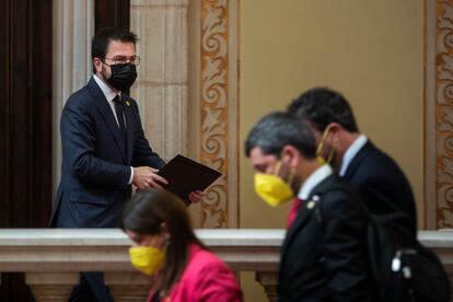 Second plenary session of the investiture of Pere Aragones as President of the Generalitat of Catalonia.
