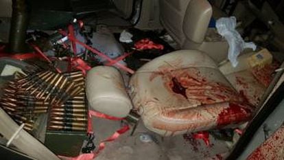 Imagen del vehículo donde estaba uno de los sicarios que mató Rafaat.