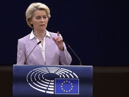 La presidenta de la Comisión de Europea, Ursula von der Leyen, el miércoles en Bruselas.