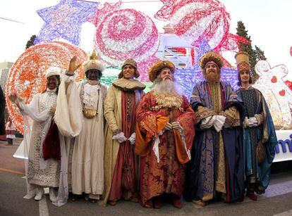 Los Reyes Magos de Madrid, al cominezo de la Cabalgata.