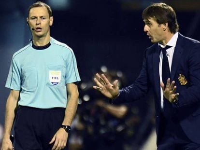 FOTO: Lopetegui, durante el partido ante Albania. / VÍDEO: Declaraciones de entrenador y jugadores, tras el partido.