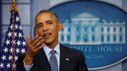 Barack Obama en su última rueda de prensa.
