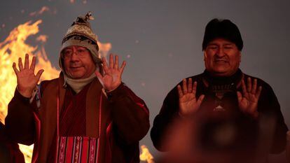 El presidente de Bolivia, Luis Arce y el ex presidente Evo Morales