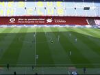 Mensaje para promocionar la aplicación Radar Covid antes del inicio de El Clásico entre el Barça y el Real Madrid en octubre de 2020.