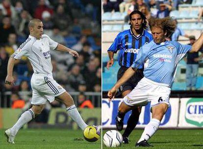 A la izquierda, Cannavaro con el Madrid. A la derecha, Mendieta en su etapa en el Lazio en 2002.