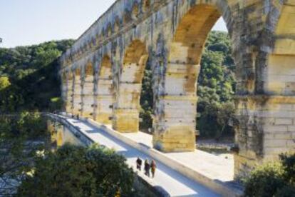 Acueducto romano de Pont du Gard, en la Provenza (Francia).