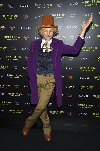 El diseñador Zac Posen disfrazado de Willy Wonka. 