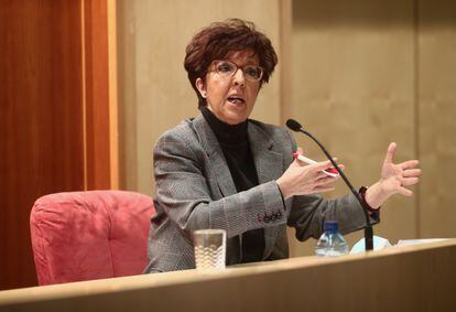 La directora general de Salud Pública de Madrid, Elena Andradas, en rueda de prensa el pasado 18 de diciembre.