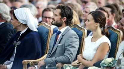 El príncipe Carlos Felipe y su mujer durante un acto en Suecia.