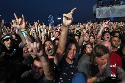 Euphoric audience at the Metallica concert.
