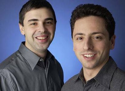 De izquierda a derecha, Larry Page y Sergey Brin, fundadores de Google.
