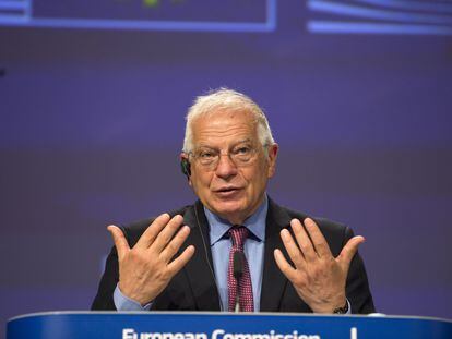El jefe de la diplomacia europea, Josep Borrell, en Bruselas, este miércoles.