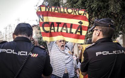 Manifestaci&oacute;n a favor del catal&aacute;n en Palma.