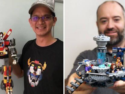 A la izquierda, Leandro Tayag, creador del LEGO 'Voltron' y, a la derecha, Andy Clark, diseñador del LEGO 'Doctor Who'.