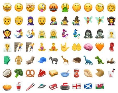 Actualmente existen un total de 3.019 emojis, divididos en 10 categorías. Las que más tienen son: gente y cuerpo humano (1.606), banderas (268), objetos (233) y símbolos (217).