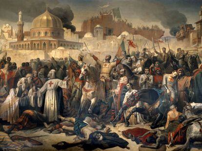 Obra del pintor franc&eacute;s Emile Signol que refleja la conquista de Jerusal&eacute;n
 por los cruzados en 1099. LEEMAGE / CORBIS / GETTY 