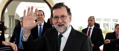 El presidente del Gobierno, Mariano Rajoy, en la reunión de Alto Nivel tunecino-española.