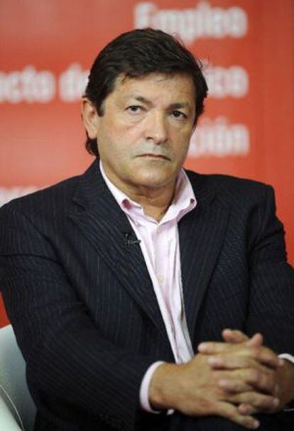 Javier Fernández, en Oviedo durante un acto de campaña