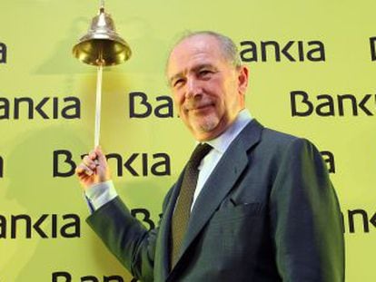 Rodrigo Rato, expresidente de Bankia, durante la salida a Bolsa de la entidad