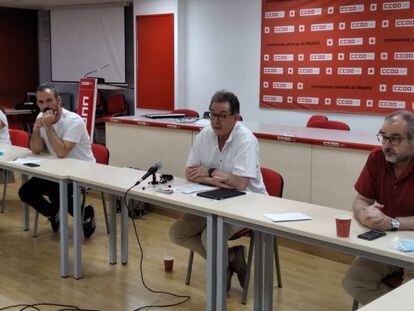 Presentación de la campaña lanzada por CCOO sobre los 'riders'.