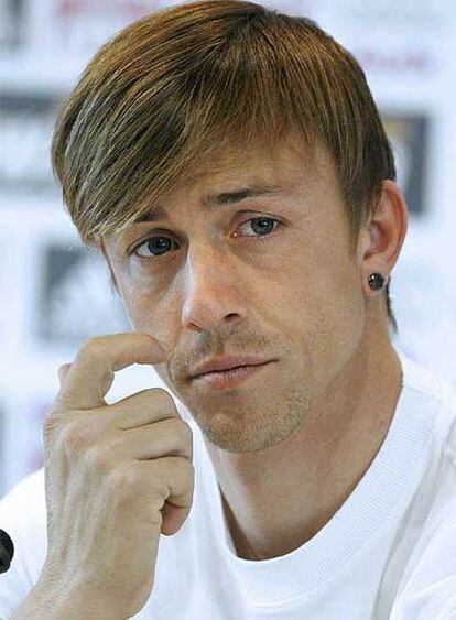 Guti, durante la rueda de prensa.