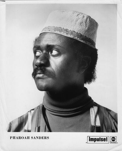 A young Pharoah Sanders, photographed in 1968 and unable to imagine that an album of his was going to be the highest rated by critics in 2021.