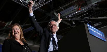 Bernie Sanders, tras conocer los resultados de las primarias de New Hampshire.