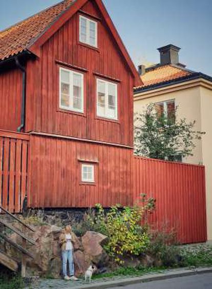 Una casa de madera en el bohemio barrio de Södermalm.