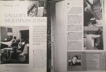 Reportaje de la revista de decoración de interiores 'Habitania' en el que Rocío Monasterio promueve la venta de 'lofts' para vivienda y se define como arquitecta, aunque aún no lo era.