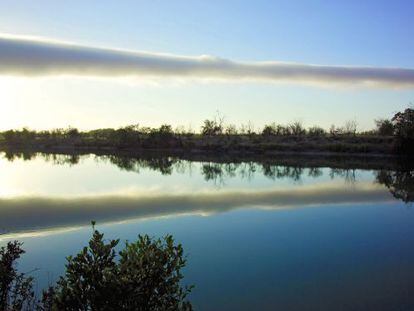 Una nube Morning Glory sobre el r&iacute;o Albert en Australia.