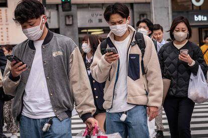 Gente en el distrito Shibuya de Tokio, el pasado 13 de marzo.