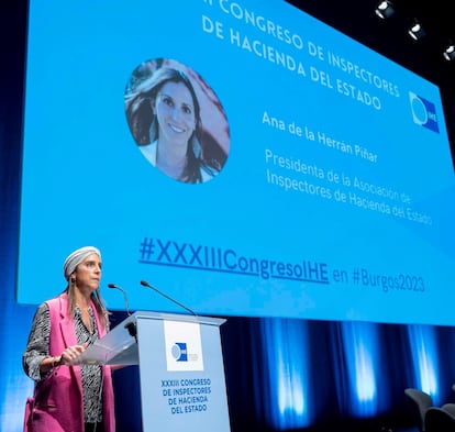 Ana de la Herrán, presidenta de la Asociación de los Inspectores de Hacienda, este jueves en Burgos.