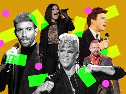 Pablo Alborán, Laura Pausini, Pink, Rick Astley, Justin Timberlake