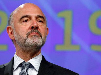 El comisario de Asuntos Económicos y Financieros, Pierre Moscovici, este miércoles en Bruselas.