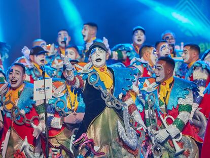 Momento de la final del concurso de murgas en Santa Cruz de Tenerife el 3 de febrero.