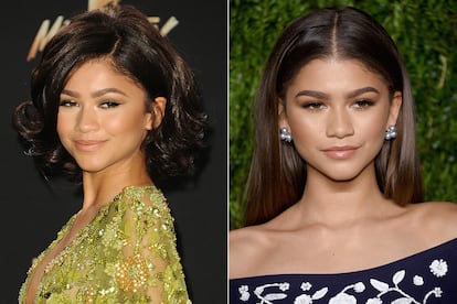 Zendaya es la más camaleónica de la lista en lo que a pelo se refiere. Cambia de peinado constantemente en cada una de sus apariciones. Y defiende todos con acierto. Pero la verdad es que está más joven cuando pasa de los volúmenes exagerados