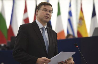 El vicepresidente de la Comisi&oacute;n Europea Valdis Dombrovskis. EFE/Archivo