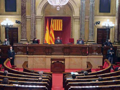 Vista del hemiciclo del Parlamento catalán.