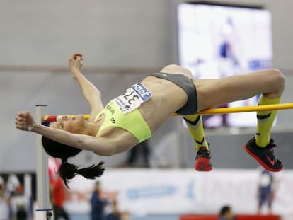 Ruth Beitia, en el Campeonato de Espa&ntilde;a de pista cubierta celebrado en febrero