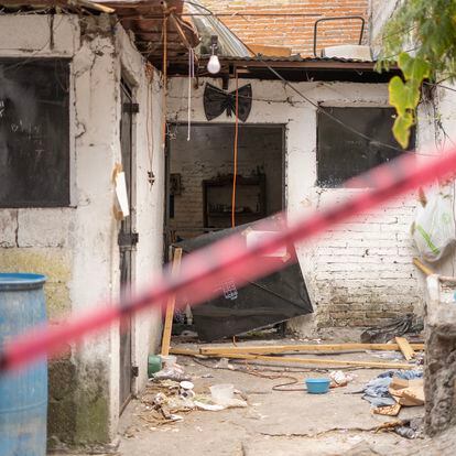 La casa de la presunta secuestradora de Camila, arrasada en el linchamiento, en Taxco (Estado de Guerrero).