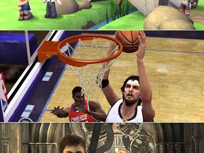 <b>Imagen de Los Sims, NBA Live y Harry Potter (de arriba a abajo), los juegos de la guía</b> <i>Aprendiendo con los videojuegos</i> <i>comerciales.</i>
