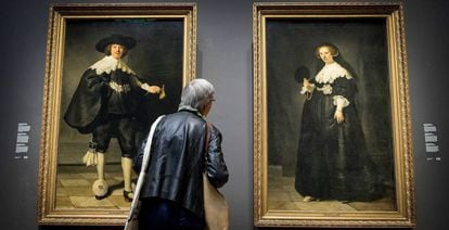 Las obras &#039;Marten&#039; y &#039;Oopjen&#039;, de Rembrandt, en el Rijksmuseum hoy viernes.