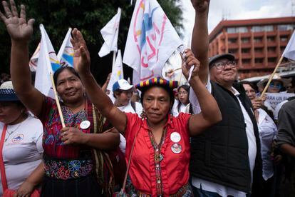 Thelma Cabrera, candidata del Movimiento de Liberación de los Pueblos, en 2019, en Guatemala.