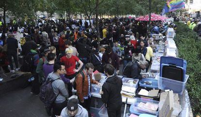 Campamento en el parque Zucotti de Nueva York.