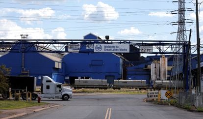 Entrada a la planta de US Steel en Ecorse, Michigan.