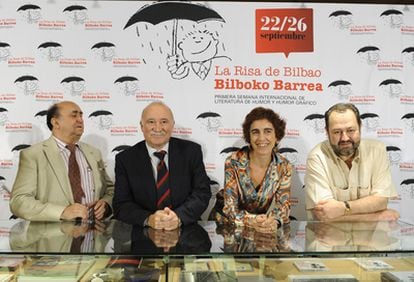 De izquierda a derecha, Fernando García Garreta, Gorka Martínez, Ibone Bengoetxea y Juan Bas, ayer en Bilbao.