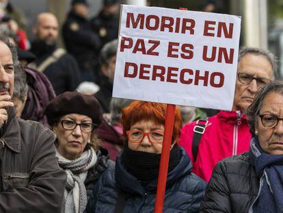 Manifestación en favor de la muerte digna en Madrid